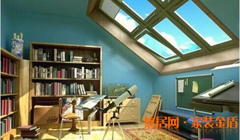 頂層斜頂閣樓裝修效果圖
